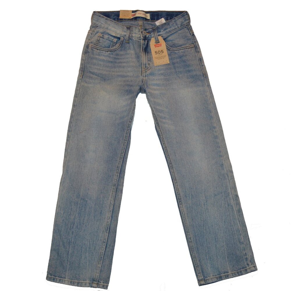 Levi's 505 NWT Boys Dogtown Blue Denim Straight-Fit Jeans 10